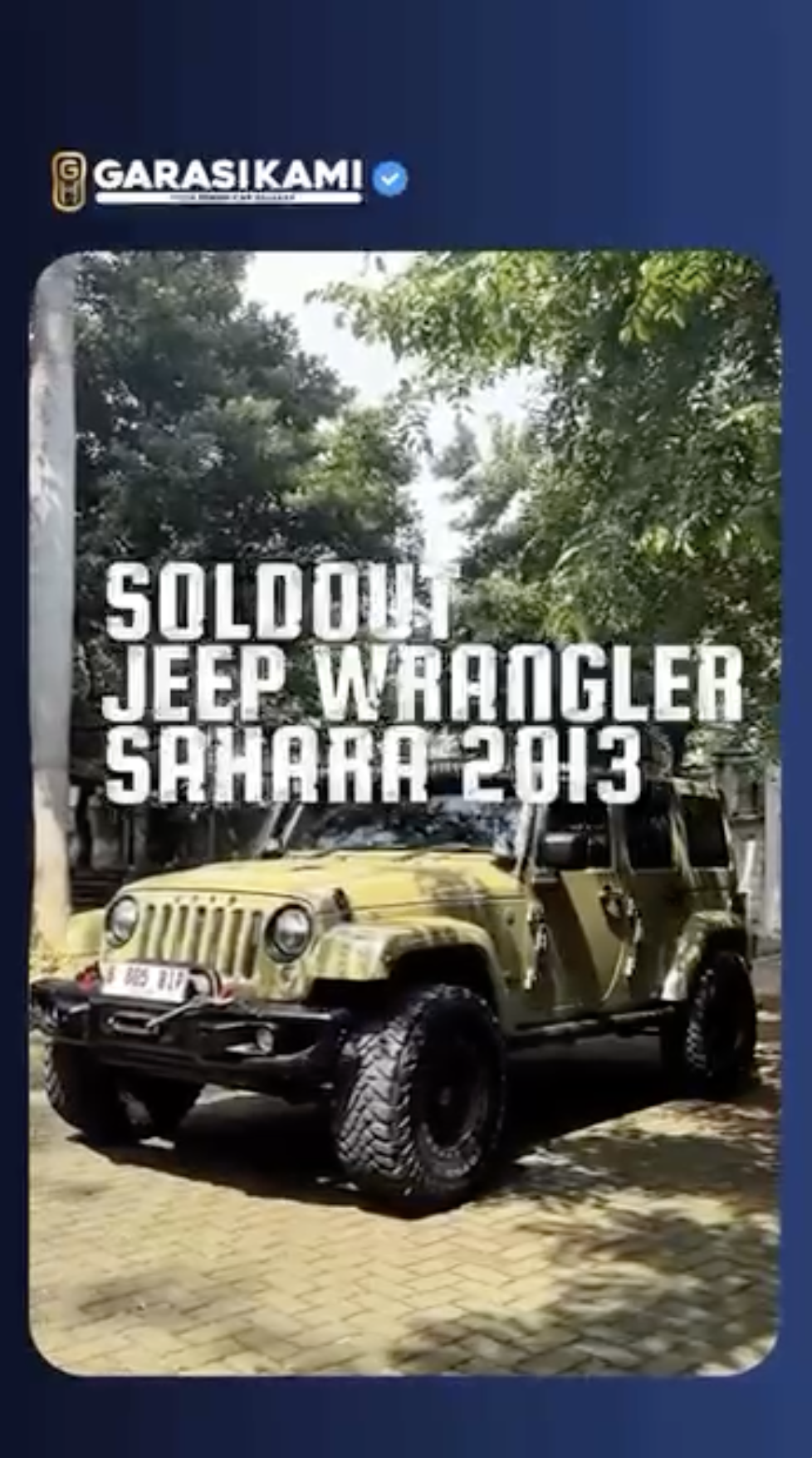 Sold Jeep Wrangler 2013